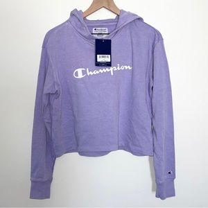 NWT champion lilac crop hoodie